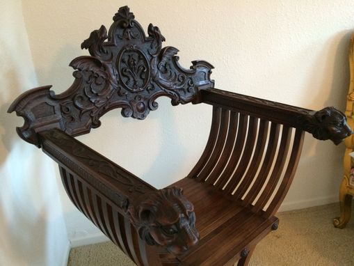 Custom Made Hand Carved Lion Chair