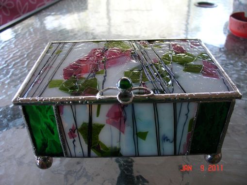 Custom Made Stained Glass Jewelry Box With Dividers