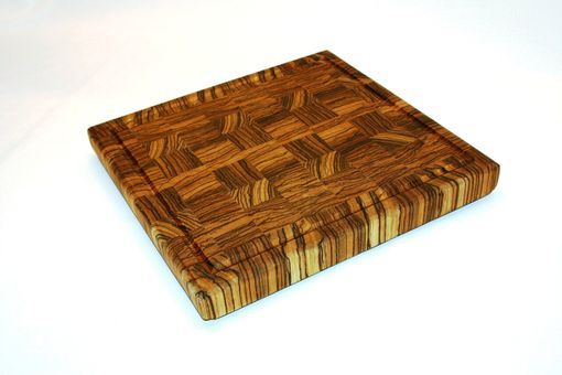 Hand Crafted Zebrawood End Grain Cutting Board by Carolina Wood Designs