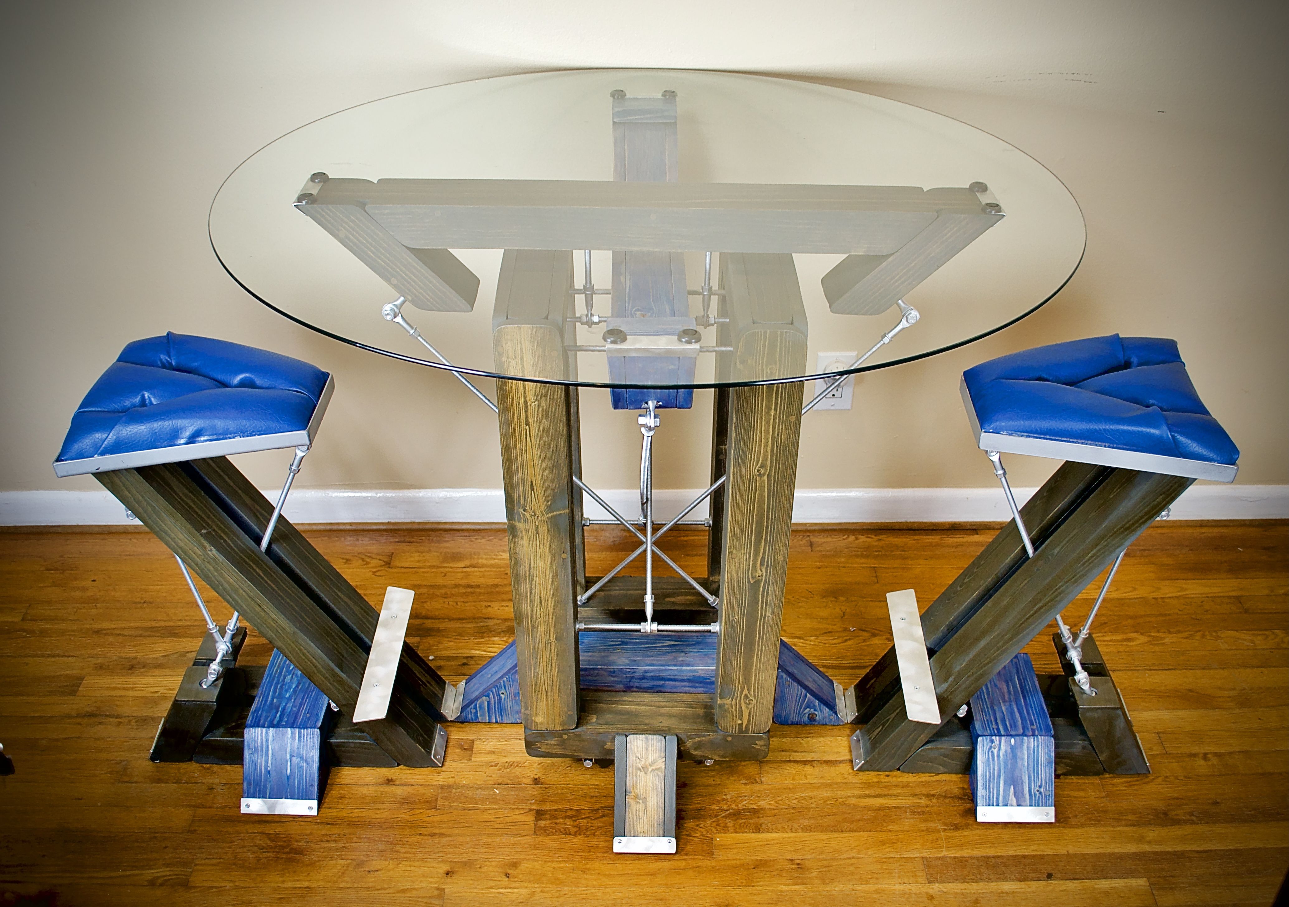 Hand Crafted Contemporary Modern Custom High Top Dining Wood And Metal