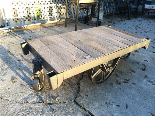 Custom Made Reclaimed Warehouse Cart Coffee Table