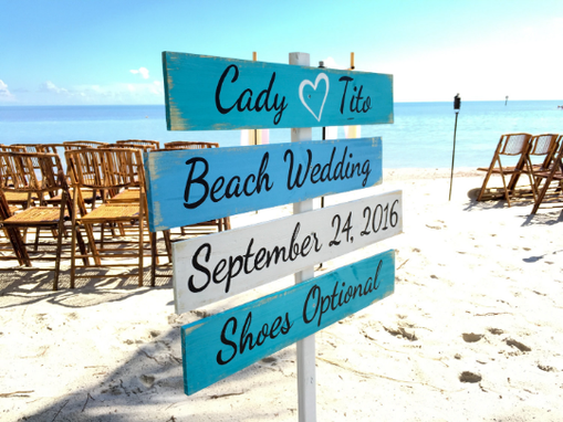 Custom Made Wood Nautical Directional Signs, Shoes Optional, Personalized Wedding Sign