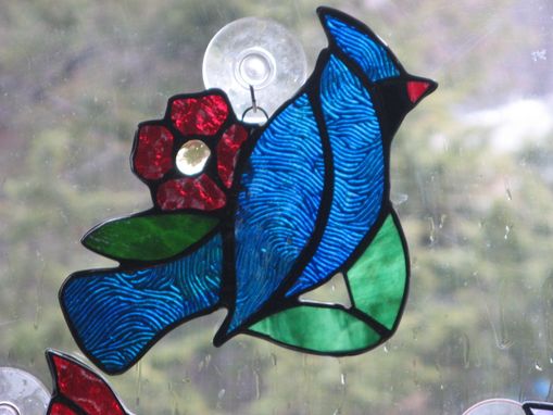 Custom Made Colorful Stained Glass Birds