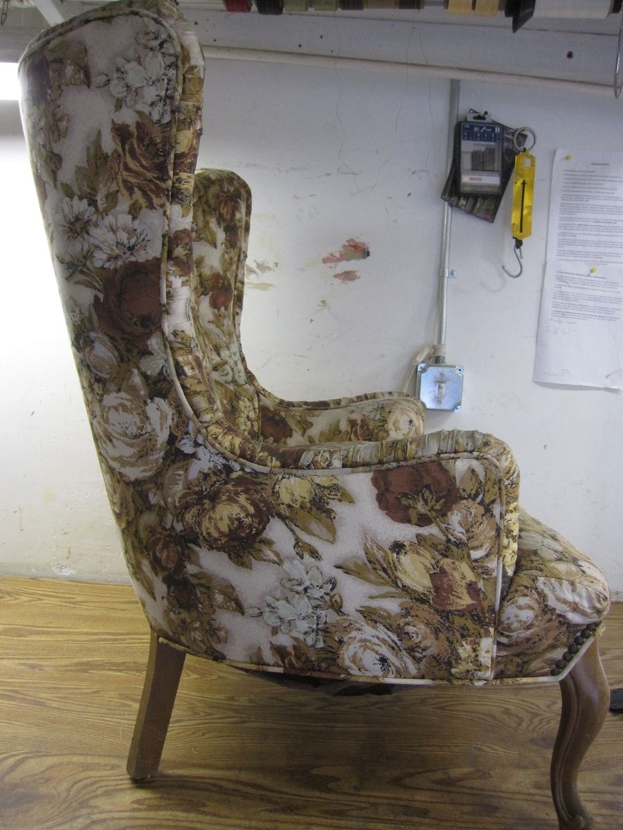 Hand Crafted Reupholstered Wingback Chair by Ralph's Interiors