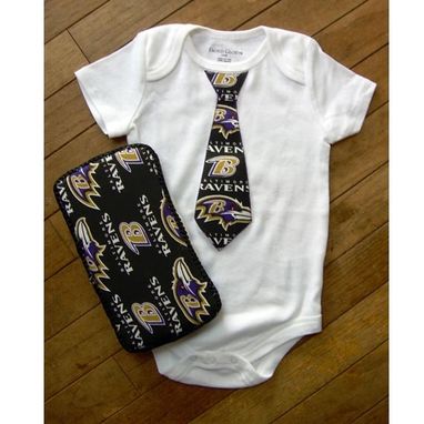 Custom Made Tie Onesie And Wipe Case Combo