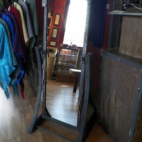 Mission Mirror with Coat Hooks