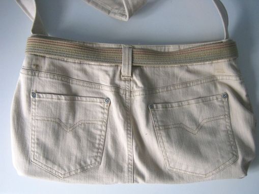 Custom Made Upcycled Purse With Magnetic Snap Made From A Khaki Skort