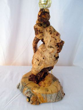 Custom Made Pine Burl Rustic Wooden Log Table Lamp Mountain Cottage Decor