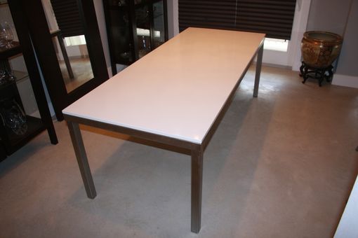 Custom Made Modern Stainless Steel Parson Dining Table