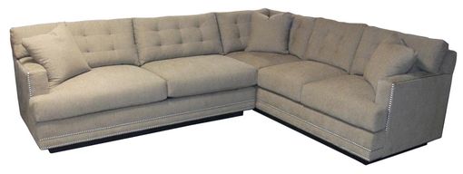 Custom Made Button Tufted Floating Base Sectional