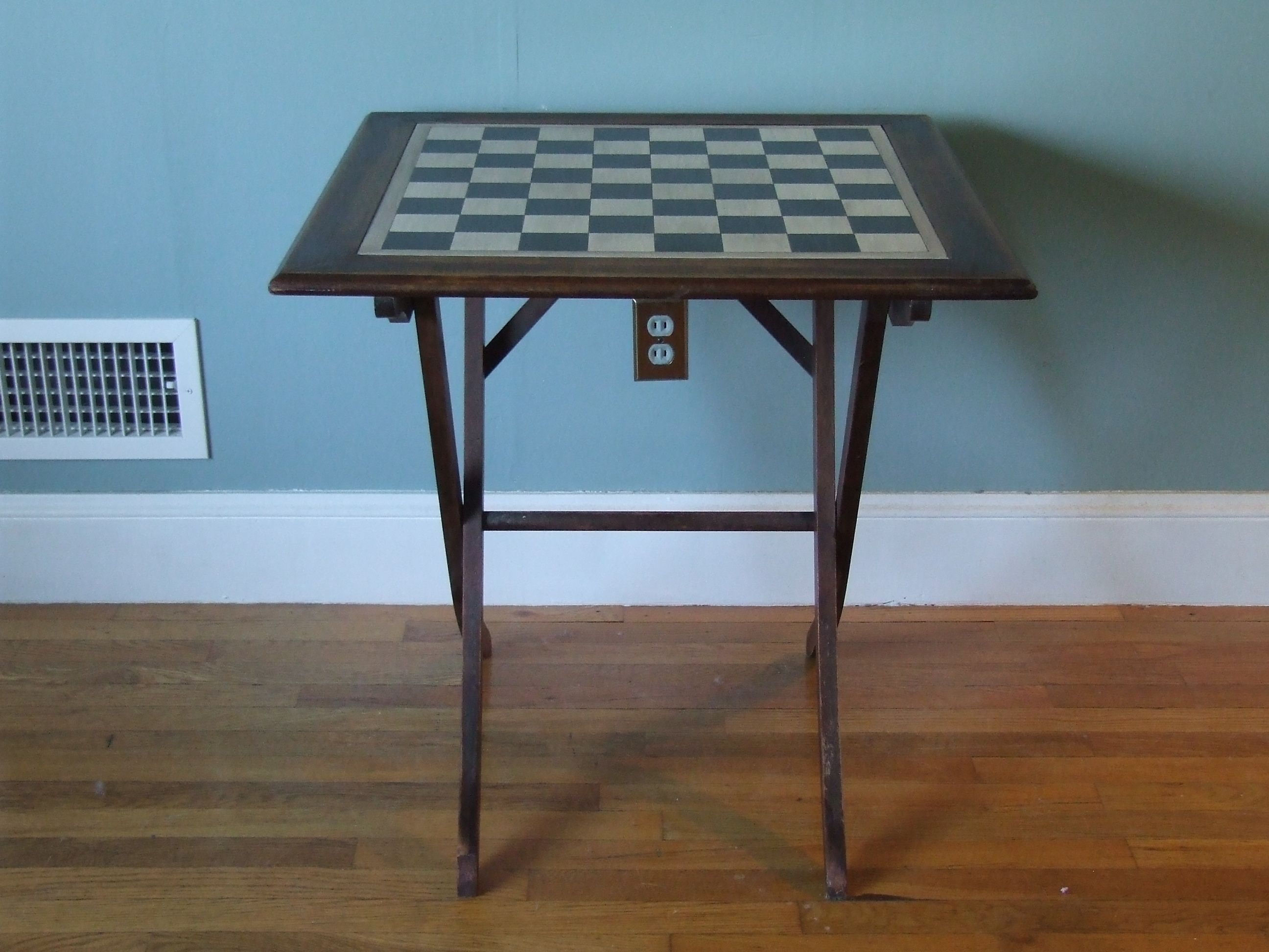 Hand Crafted Upcycled Folding Chess Table by Banksville79