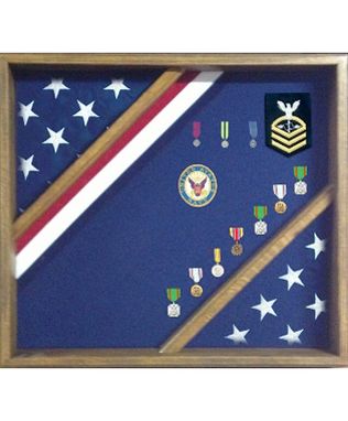 Custom Made Flag Display Box, Wood Flag Red White And Blue Box