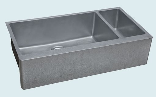 Custom Made Zinc Sink With Hammered Apron