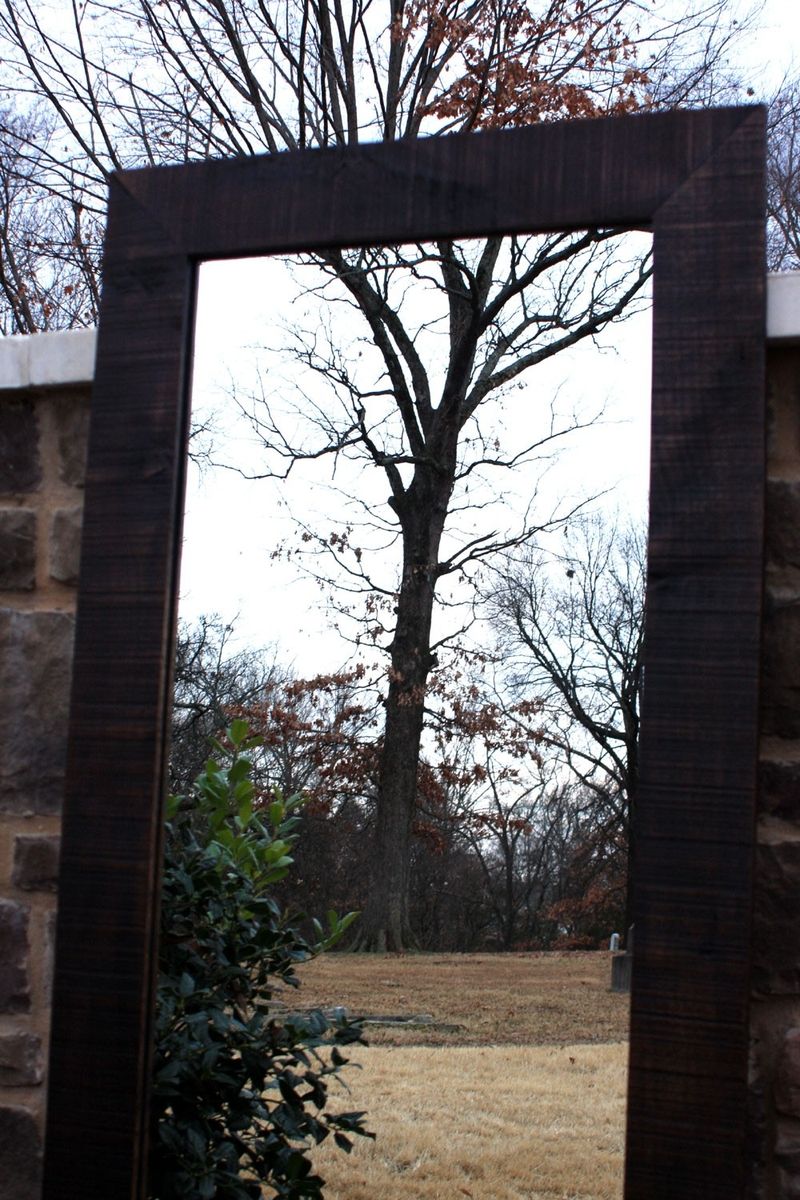 Hand Crafted Framed Floor Mirror Reclaimed Barnwood Dark Brown Wax Custom Made Framed Floor Mirror Reclaimed Barnwood Dark Brown Wax Finish 30