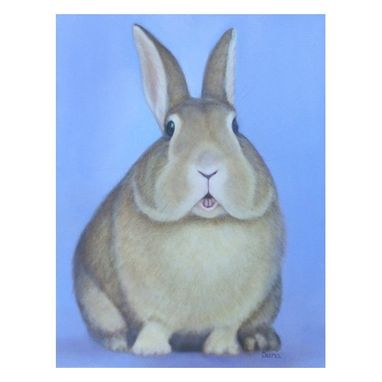 Custom Made Rabbit Art Magnet - Easter Bunny Refrigerator Art - Rabbit Art - Easter Basket Gift