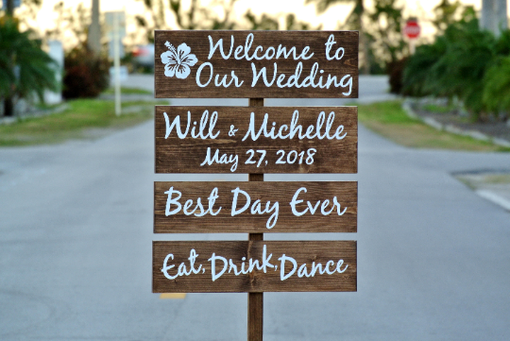 Custom Made Welcome Wedding Sign, Rustic Wood Decor Directional Signage