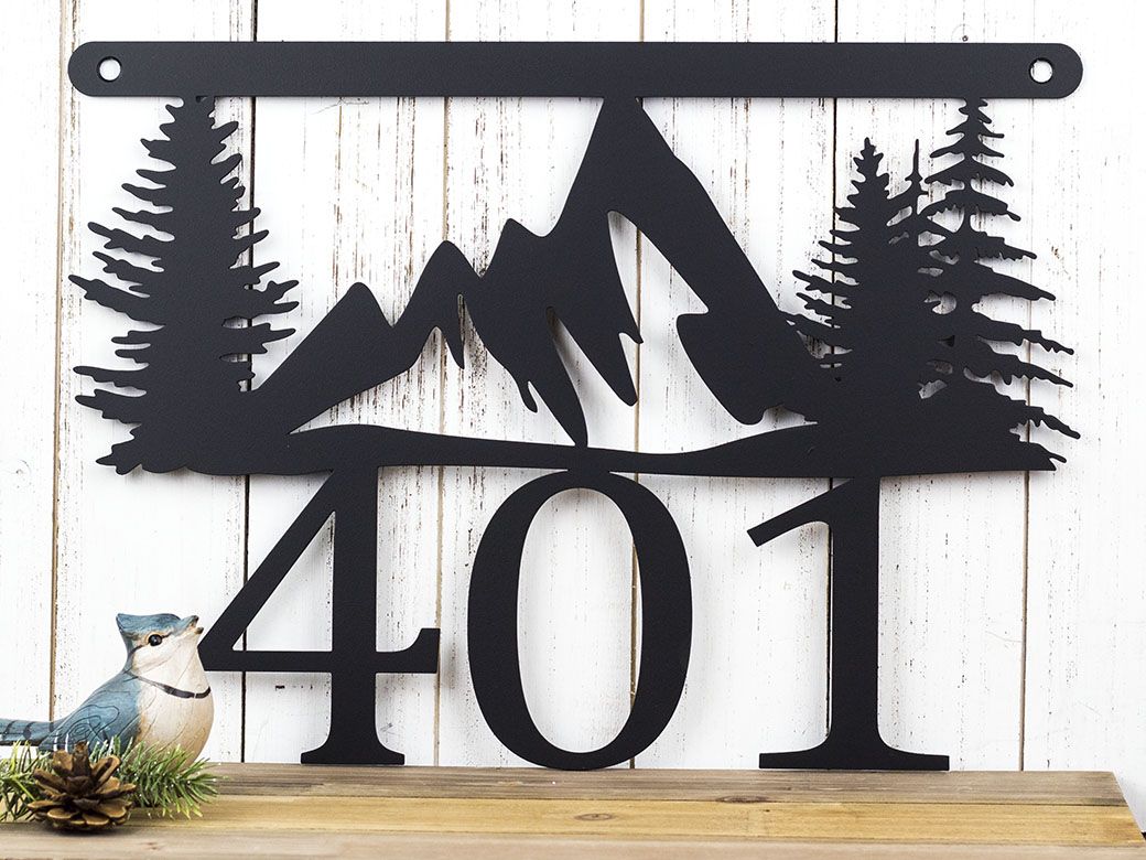 Buy Custom Made Mountain Metal House Number Sign Metal Sign Outdoor