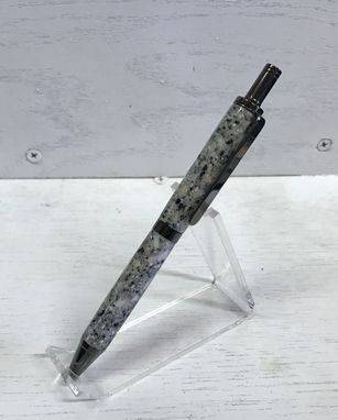 Custom Made Slimline Pro Click Pen With Solid Surface Acrylic Body And Gun Metal Trim