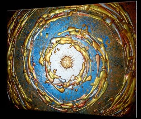 Custom Made Abstract Blue Art, Gold Painting,Textured Original Modern Painting On Sale By Dan Lafferty - 24 X 30