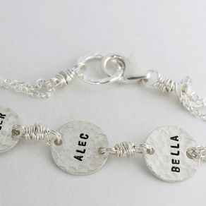 Custom Personalized Bracelets Silver Gold Charm Custommade Custom Name Bracelet Hand Stamped Sterling Silver With Names