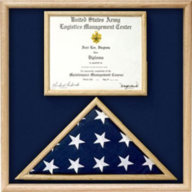 Custom Made Air Force Flag And Certificate Display Case