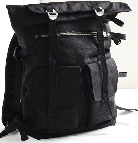 Large black best sale backpack mens