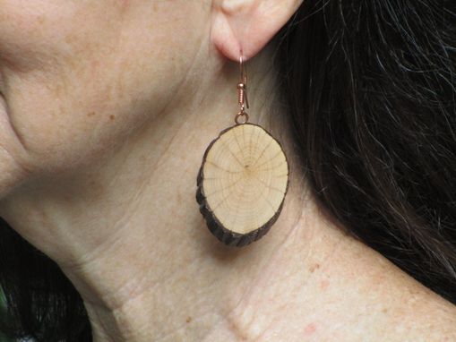Custom Made Wooden Earrings Mountain Laurel Natural