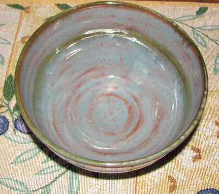 Custom Made Ceramic/Stoneware Serving Bowl W/ Shades Of Blue