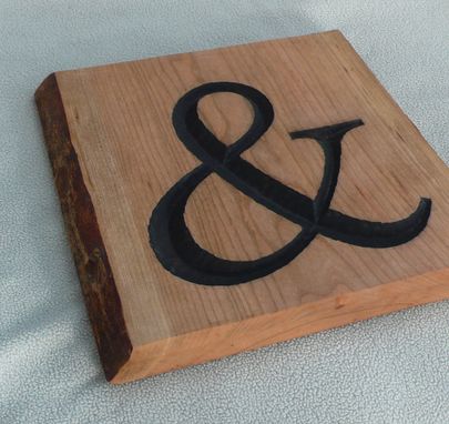 Custom Made Garny - Hand Carved Ampersand From Live Edge Cherry Wood