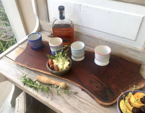 Custom Made Whiskey Board With Custom Ceramic Cups