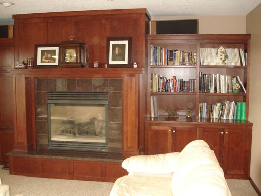 Custom Made Mantle/ Fireplace Surround/Bookcase