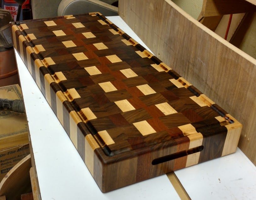Handmade Large Multi Wood End Grain Cutting Boardbutcher Block By Shoup Woodworks 