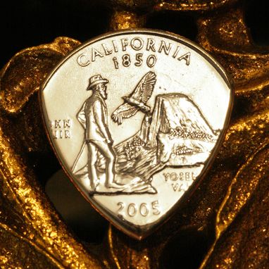 Custom Made Usa Coin Guitar Pick - Any State - Your Choice - Personalized Gift