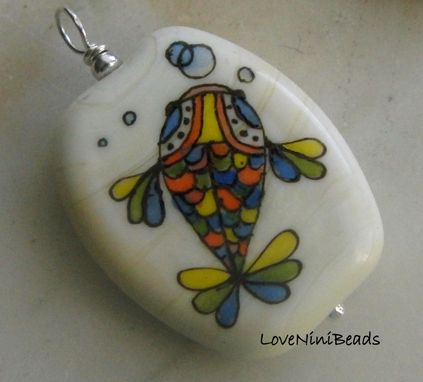 Custom Made Glass Beads - Custom Enamel Painted Design