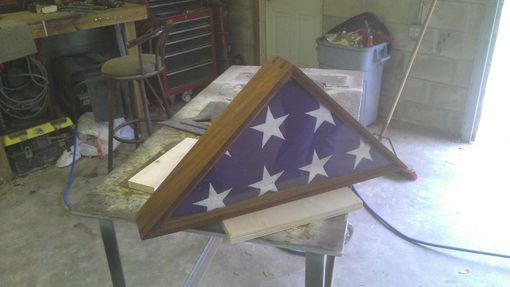 Custom Made Mahogany & Black Walnut Flag Display Case