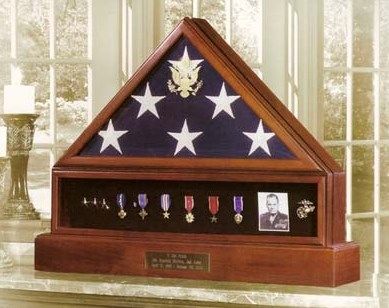 Custom Made Presidential Pedestal Urn Flag And Medal Display