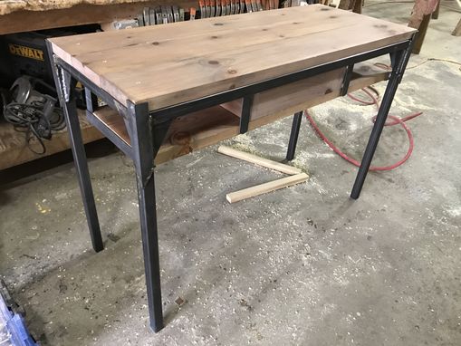 Custom Made Industrial Square Tube Steel And Reclaimed Pine