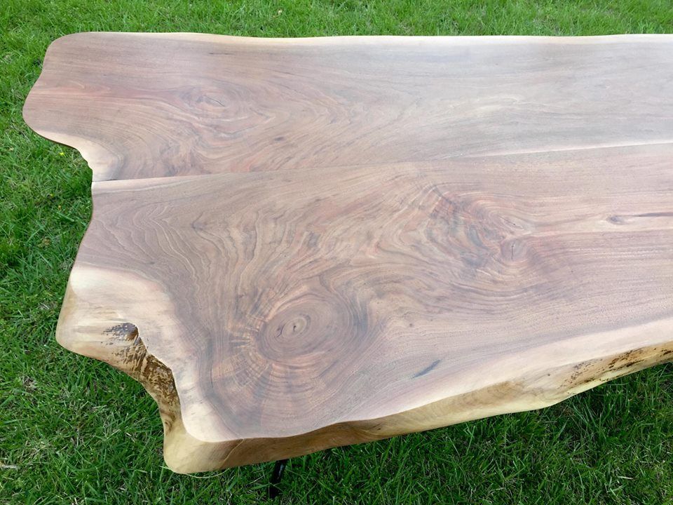 Hand Crafted Live Edge Reclaimed Wood Slab Table by Darin White