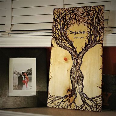 Custom Made Five Year - Wood Anniversary,Wood Burned,Art,Plaque,Sign,Wife Gift,Husband Gift,Couple Gift,Wedding
