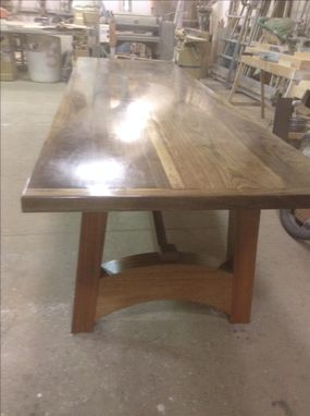 Custom Made Farmhouse Table- Black Walnut And Mahogany