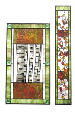 Custom Made Aspen Trees And Leaves Stained Glass