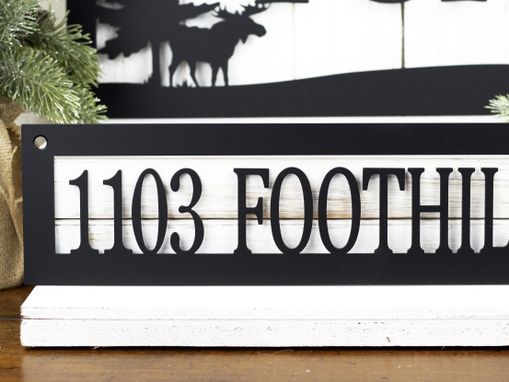 Custom Made Custom Family Name And Address Metal Signs, Moose, Pine Trees