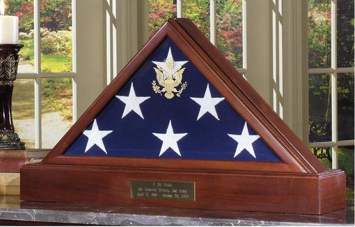 Custom Made American Flag Case Pedestal For 5 X 9.5 Flag - Burial Flag