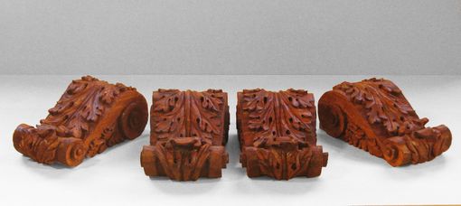 Custom Made Hand Carved Sapele Corbels