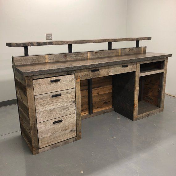 Hand Crafted Barn Wood Reception Desk Front Counter Hostess Station By Urban Industrial 0523