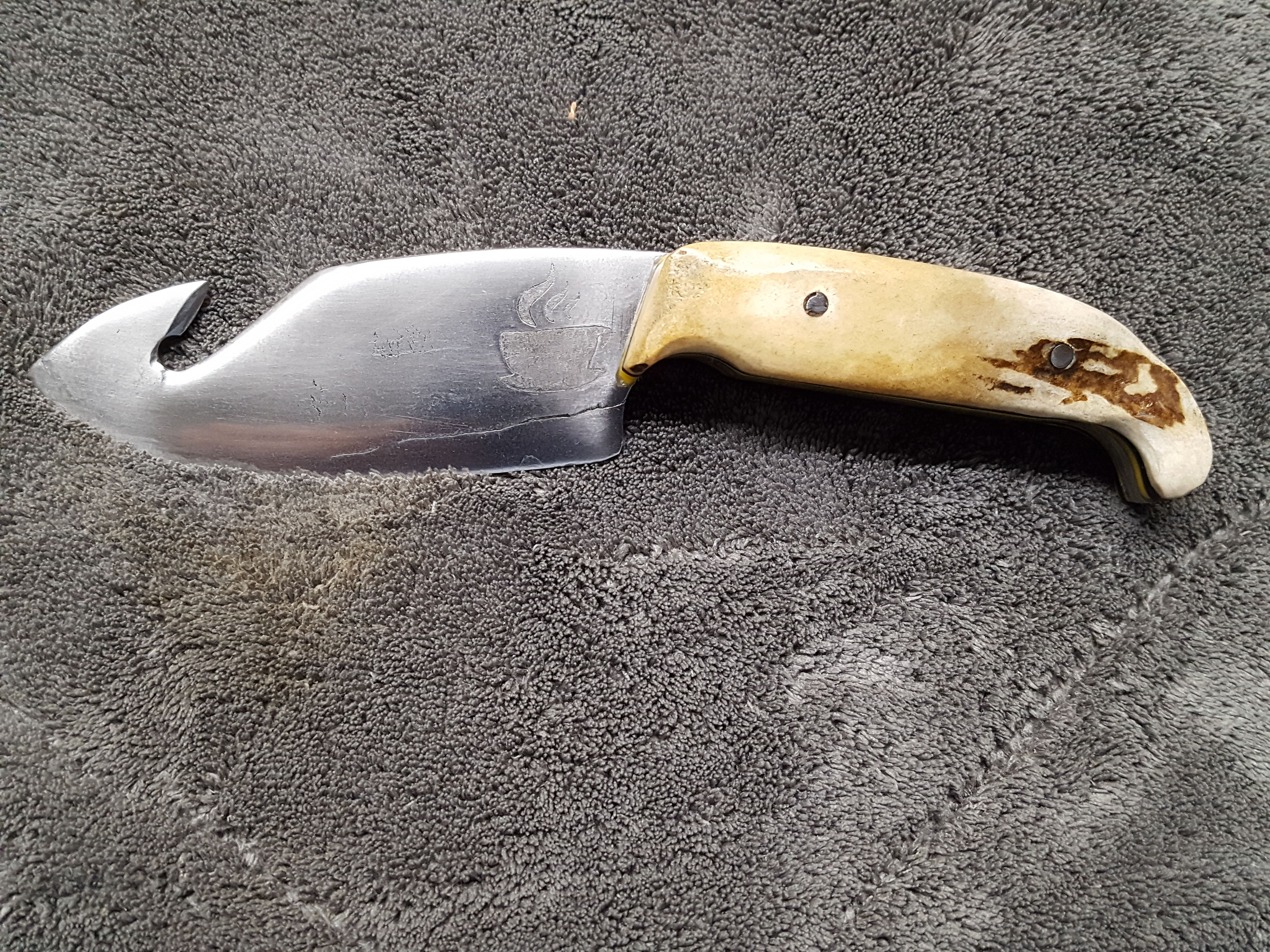 Custom Made Skinner Knife With Gut Hook by CoffeeHouseForge