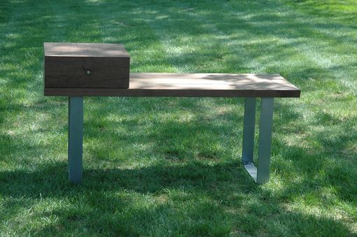 Custom Made Walnut & Steel Entryway Bench