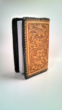 Custom Made Hand Tooled Leather Cover For Pocket (Trucker) Size Alcoholics Anonymous