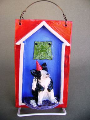 Custom Made Happy Birthday Dog 3-D Ceramic Hanging Tile