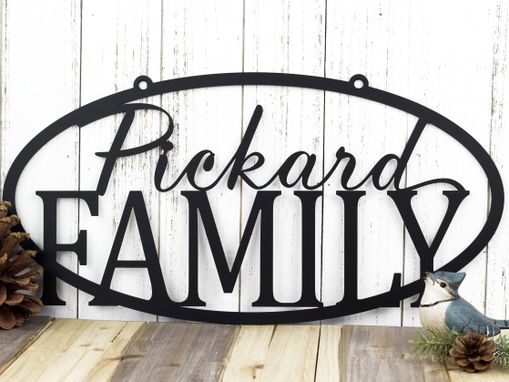 Custom Made Custom Metal Sign With Family Last Name, Outdoor Name Plaque, Oval
